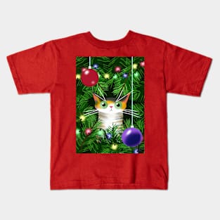 The Cat and the Christmas Tree Kids T-Shirt